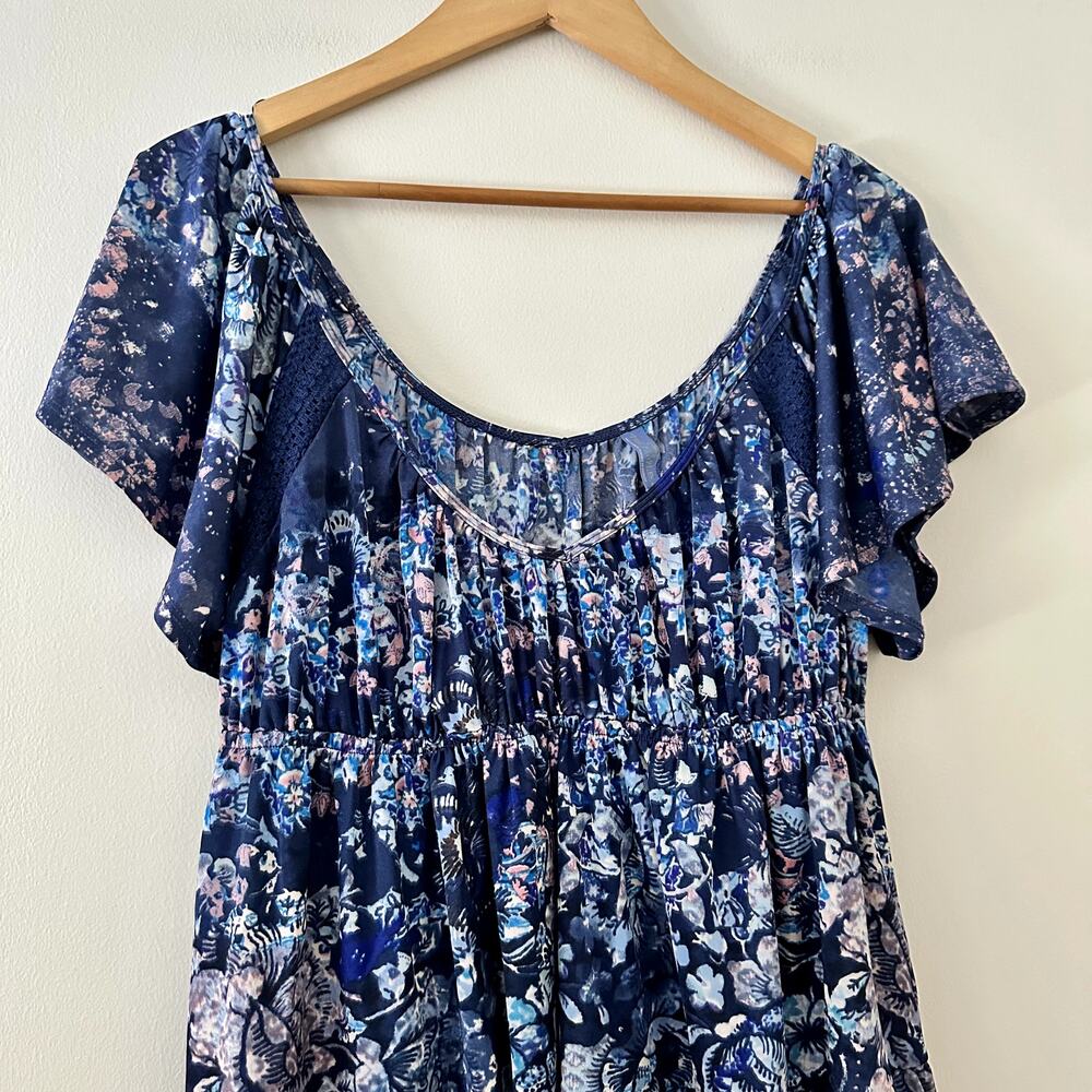 Free People Sun Kissed Boho Babydoll Top Sz M - Picture 2 of 5